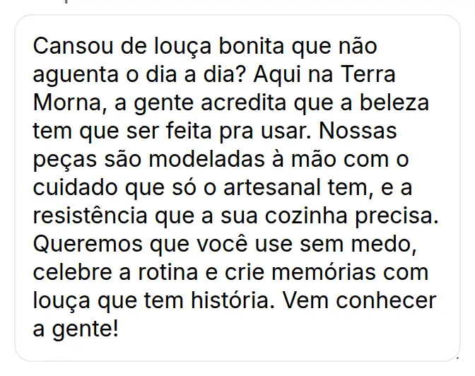 Mesmo texto reescrito pela IA para ser falado, com frases curtas, sem hashtags e com um convite no fim